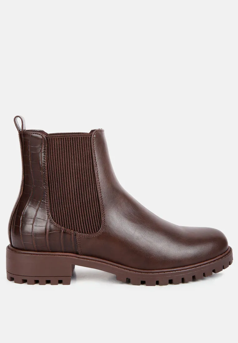 stella croc back chelsea boots