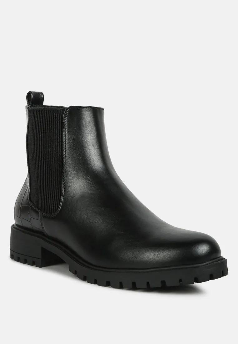 stella croc back chelsea boots