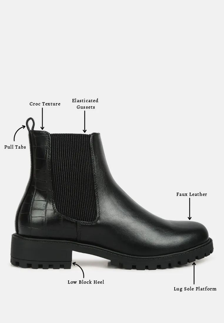 stella croc back chelsea boots