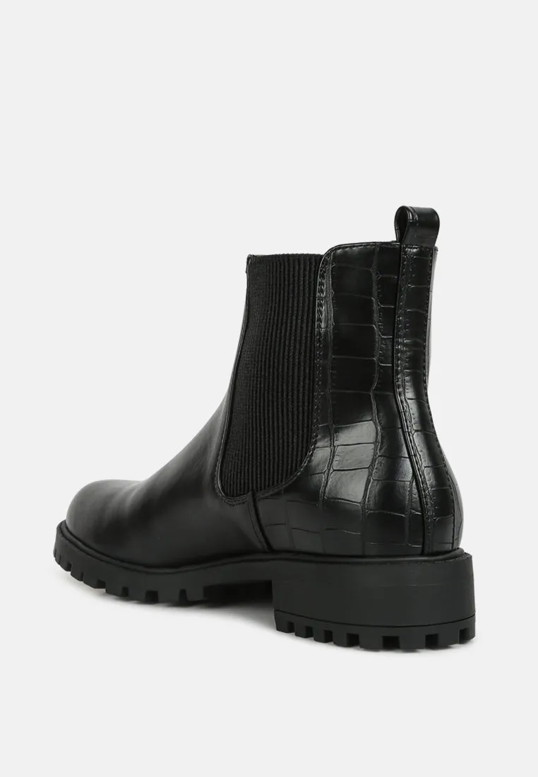 stella croc back chelsea boots