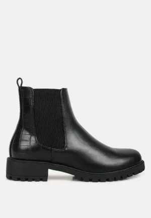 stella croc back chelsea boots