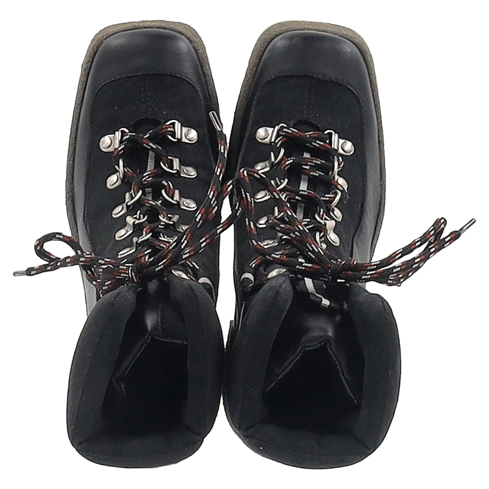 Stella McCartney Lace-Up Platform Ankle Boots in Black Faux Leather