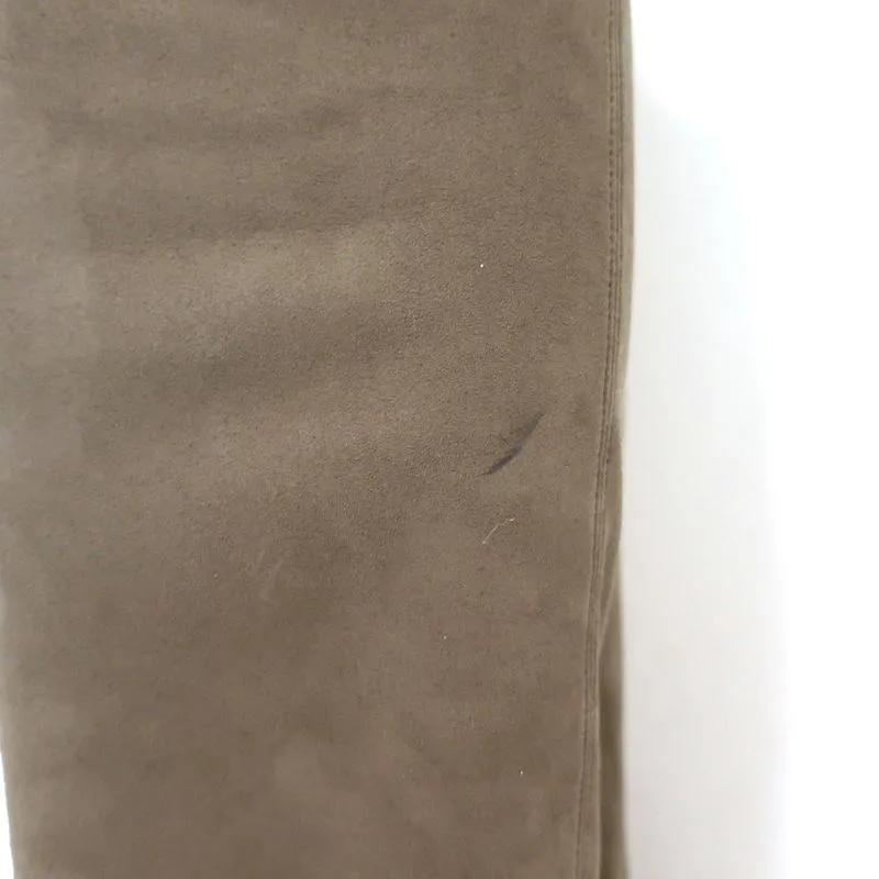 Stella McCartney Over the Knee Boots Taupe Glitter Faux Suede Size 41 High Heel