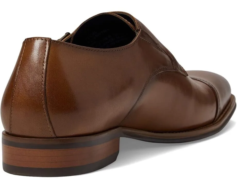 Steve Madden Teon Oxford Men US 7 Tan Leather Slip On Cap Toe Dress Shoes KHD436