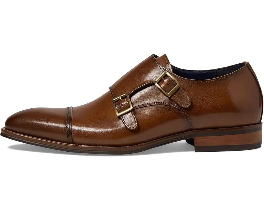 Steve Madden Teon Oxford Men US 7 Tan Leather Slip On Cap Toe Dress Shoes KHD436
