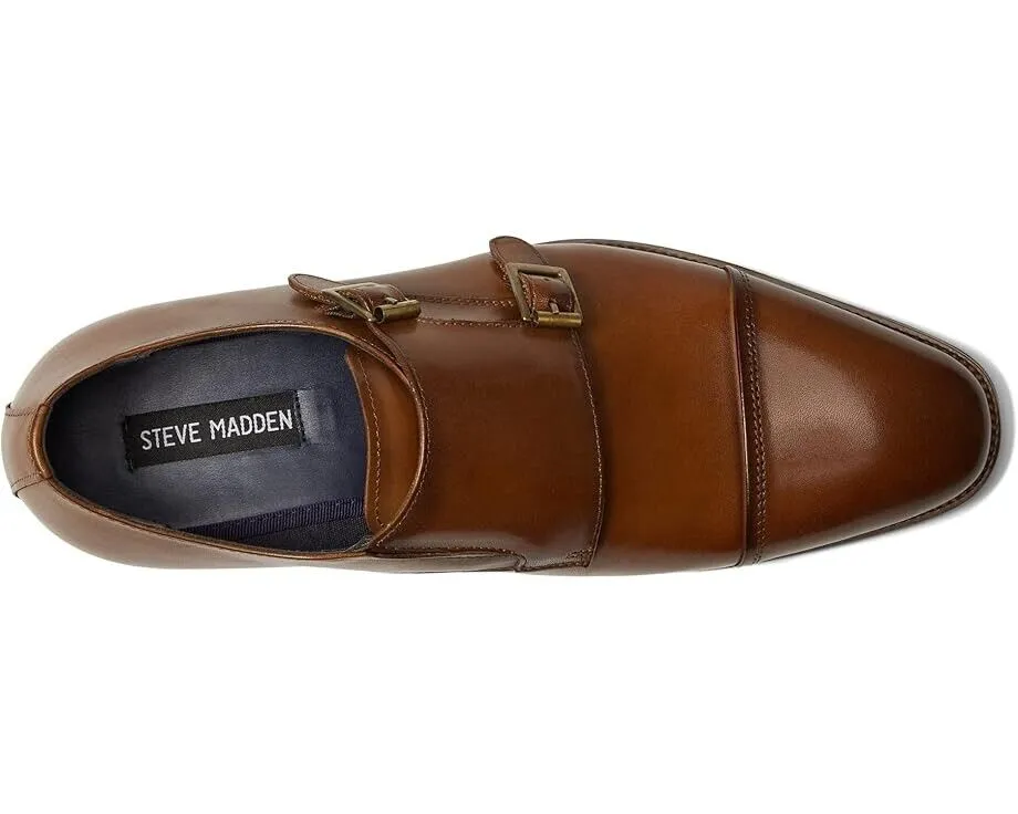 Steve Madden Teon Oxford Men US 7 Tan Leather Slip On Cap Toe Dress Shoes KHD436