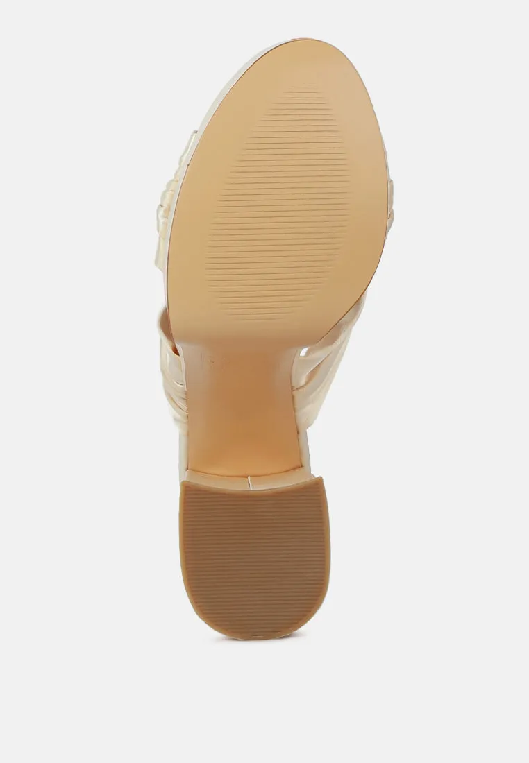 strobing knotted chunky platform heels