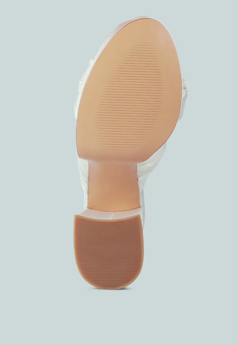 strobing knotted chunky platform heels