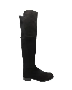 Stuart Weitzman 5050 Stretch Knee Boots in Black Suede