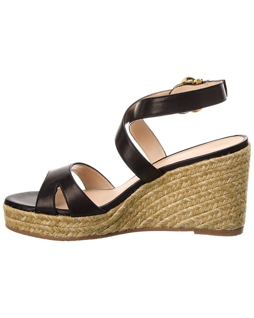 Stuart Weitzman Zuzu Leather Wedge Sandal