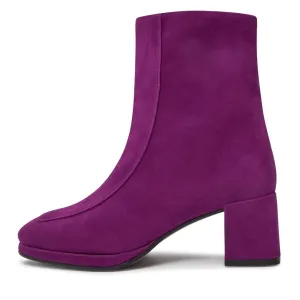 Suede Ankle Boot In Malve