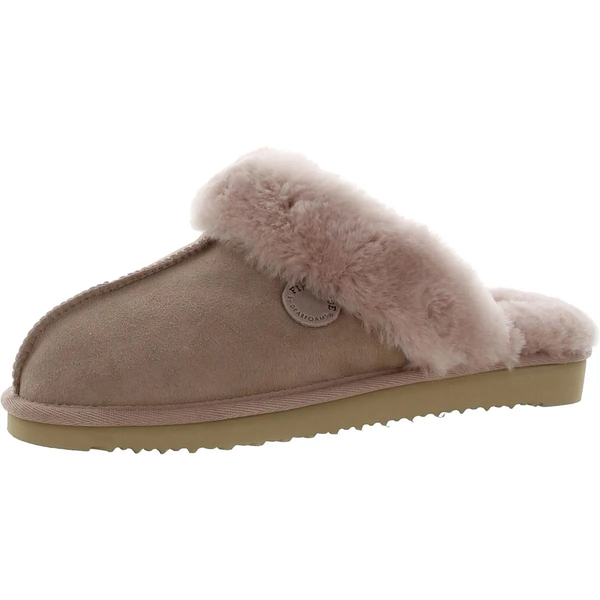 Sydney Womens Suede Shearling Scuff Slippers