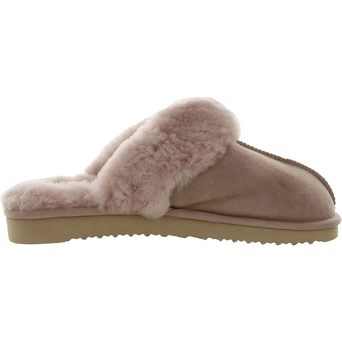 Sydney Womens Suede Shearling Scuff Slippers