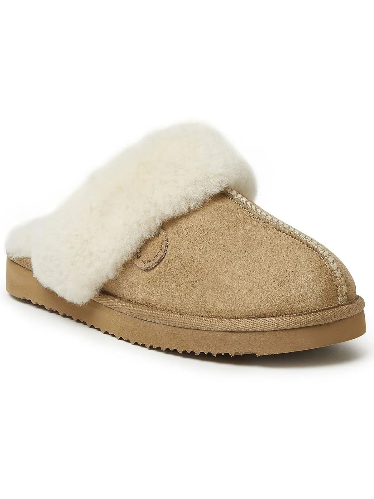 Sydney Womens Suede Shearling Scuff Slippers