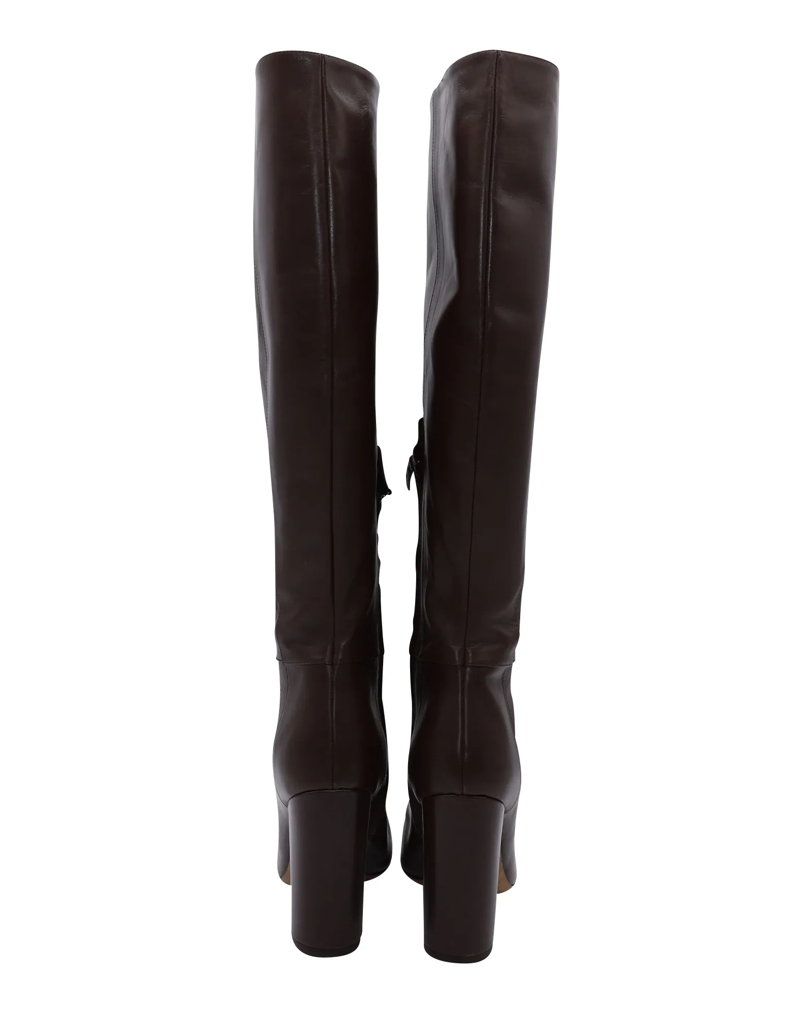 Tabitha Simmons Sophie Knee High Boots in Brown Calfskin Leather