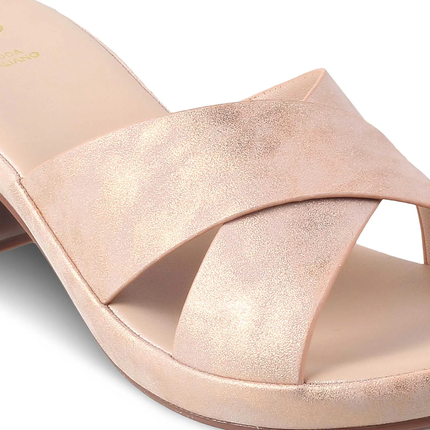 The Motril Champagne Women's Casual Block Heel Sandals Tresmode