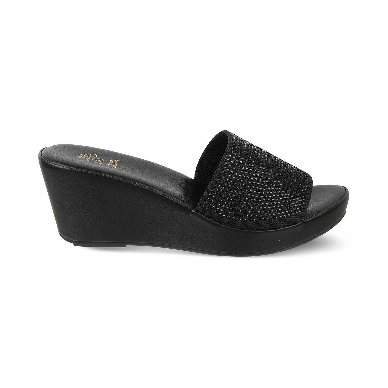 The Sanwe Black Women's Dress Wedge Sandals Tresmode
