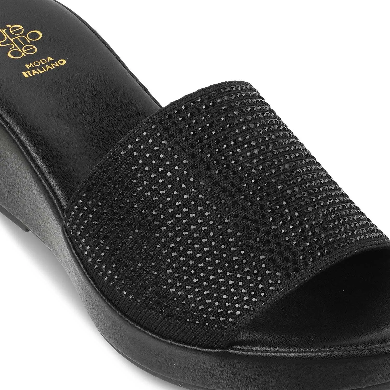The Sanwe Black Women's Dress Wedge Sandals Tresmode