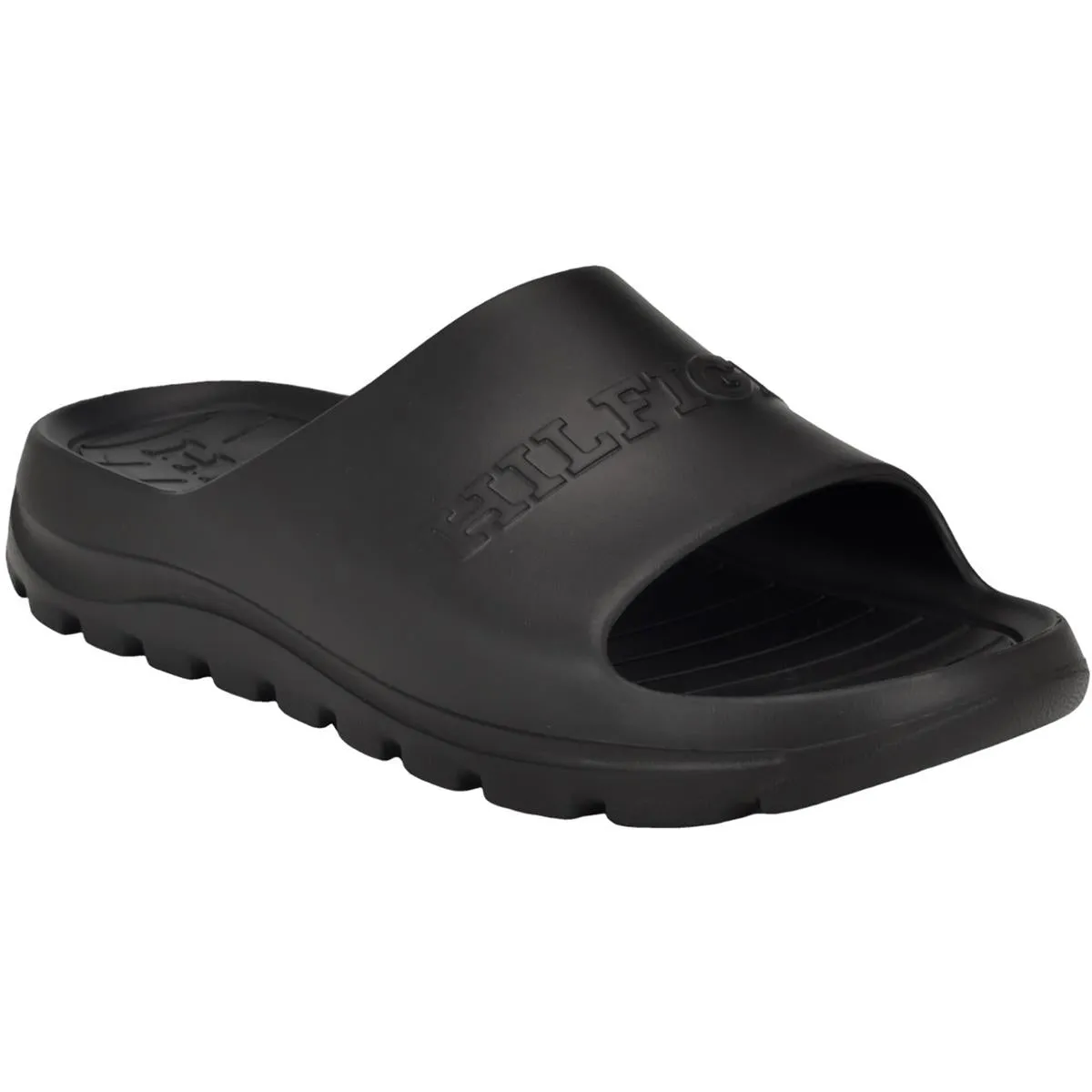 TMGAGER Mens Logo Manmade Pool Slides