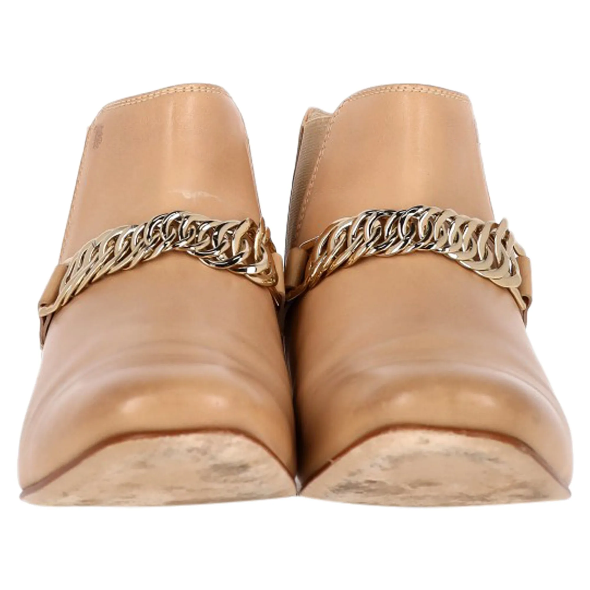 Tod's Chain Detail Ankle Boots in Brown Leather