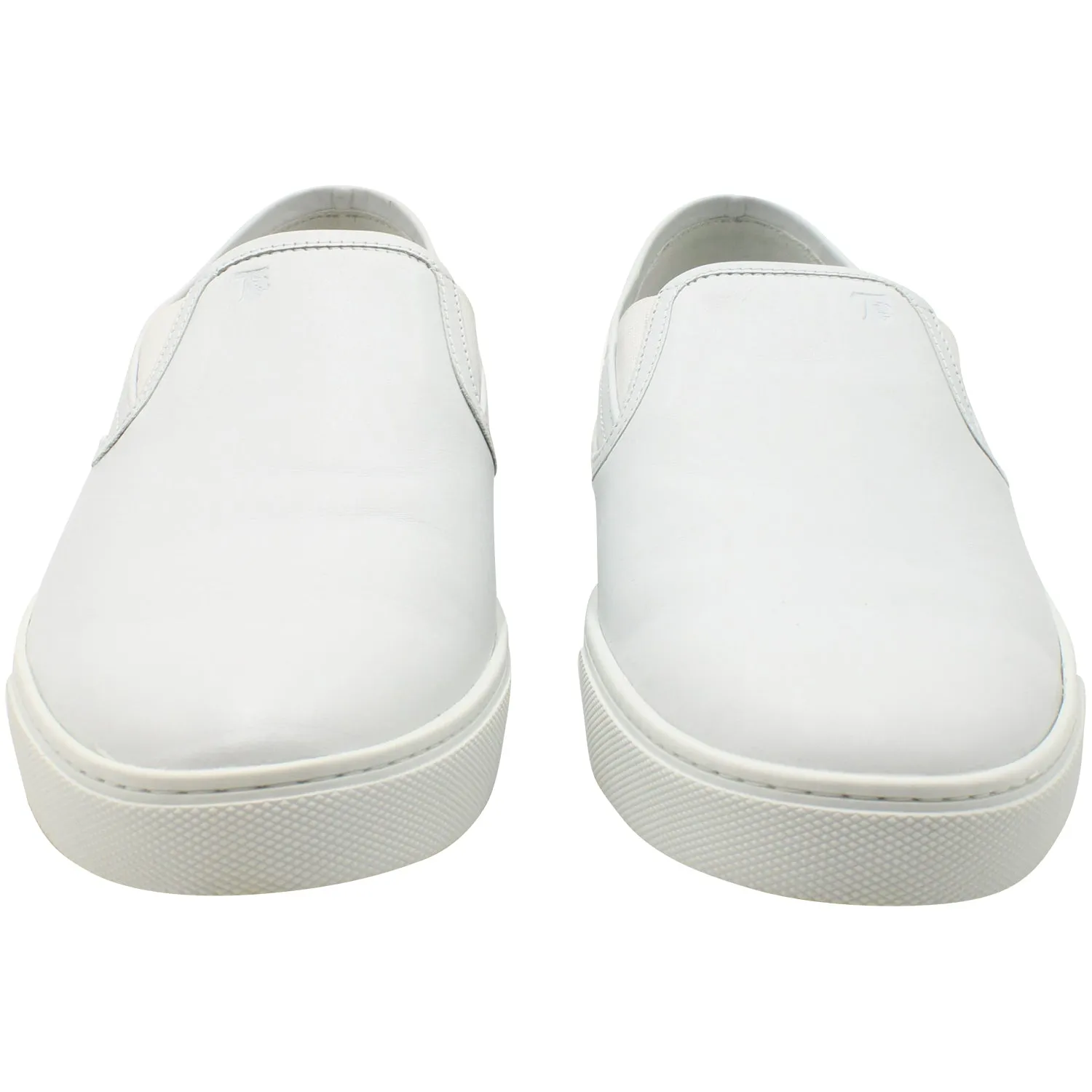 Tods Pantofola Slip-on Loafers in White Leather