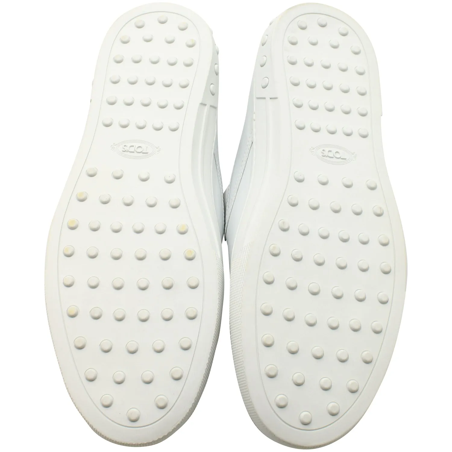 Tods Pantofola Slip-on Loafers in White Leather