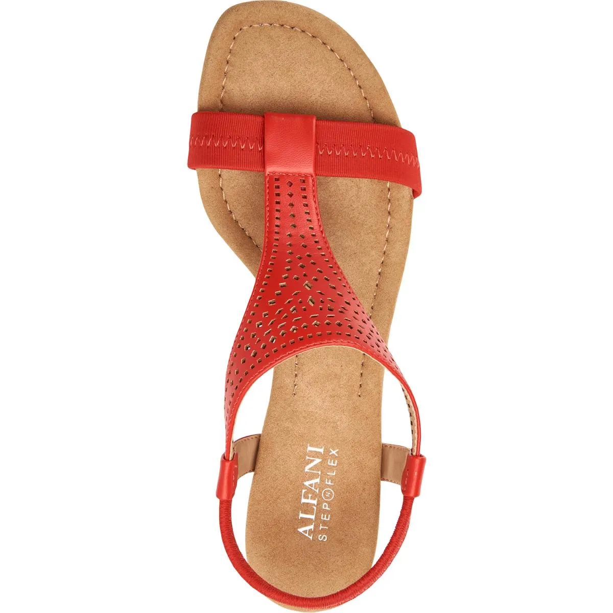 Vacanzaa 2 Womens Faux Leather T-Strap Wedge Sandals