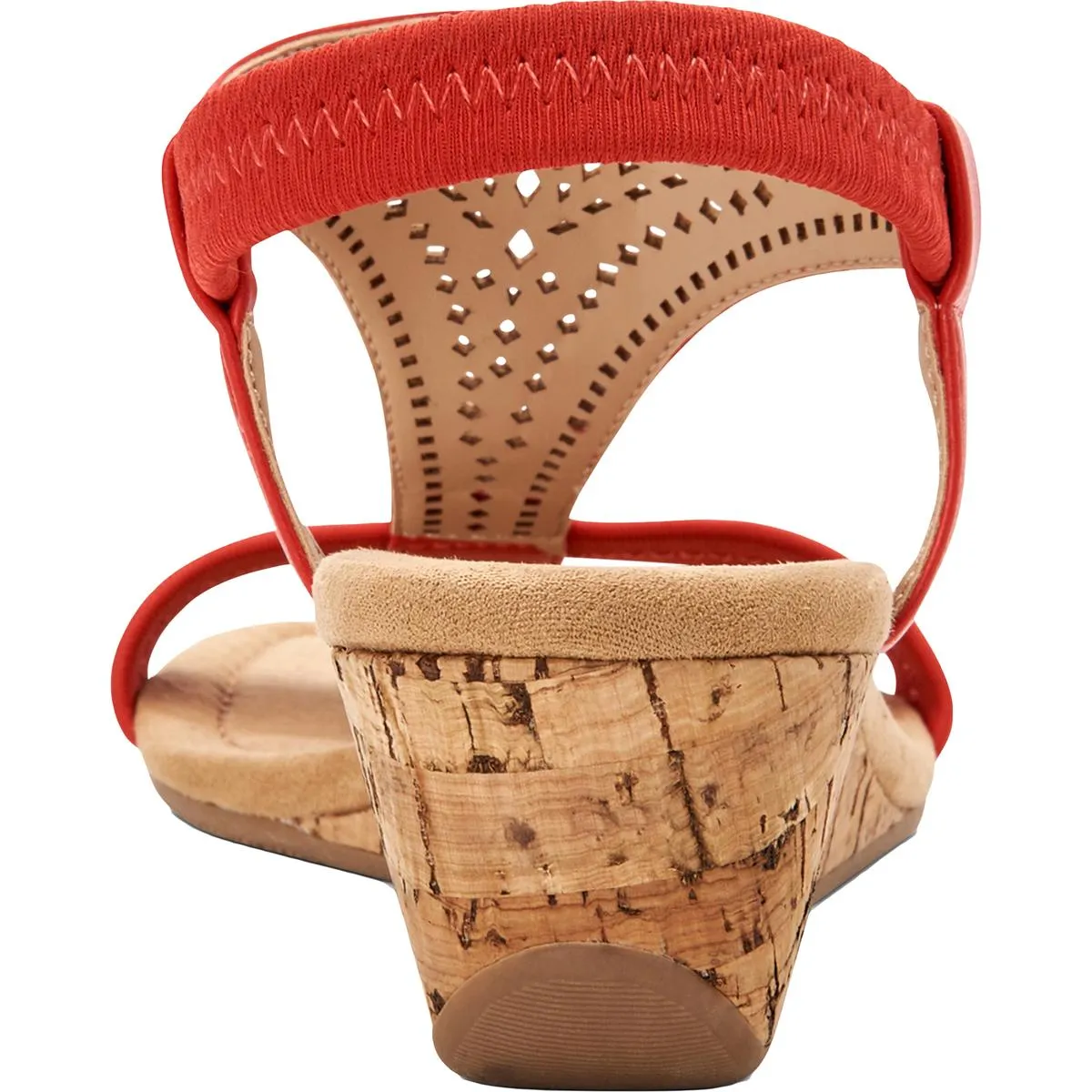 Vacanzaa 2 Womens Faux Leather T-Strap Wedge Sandals