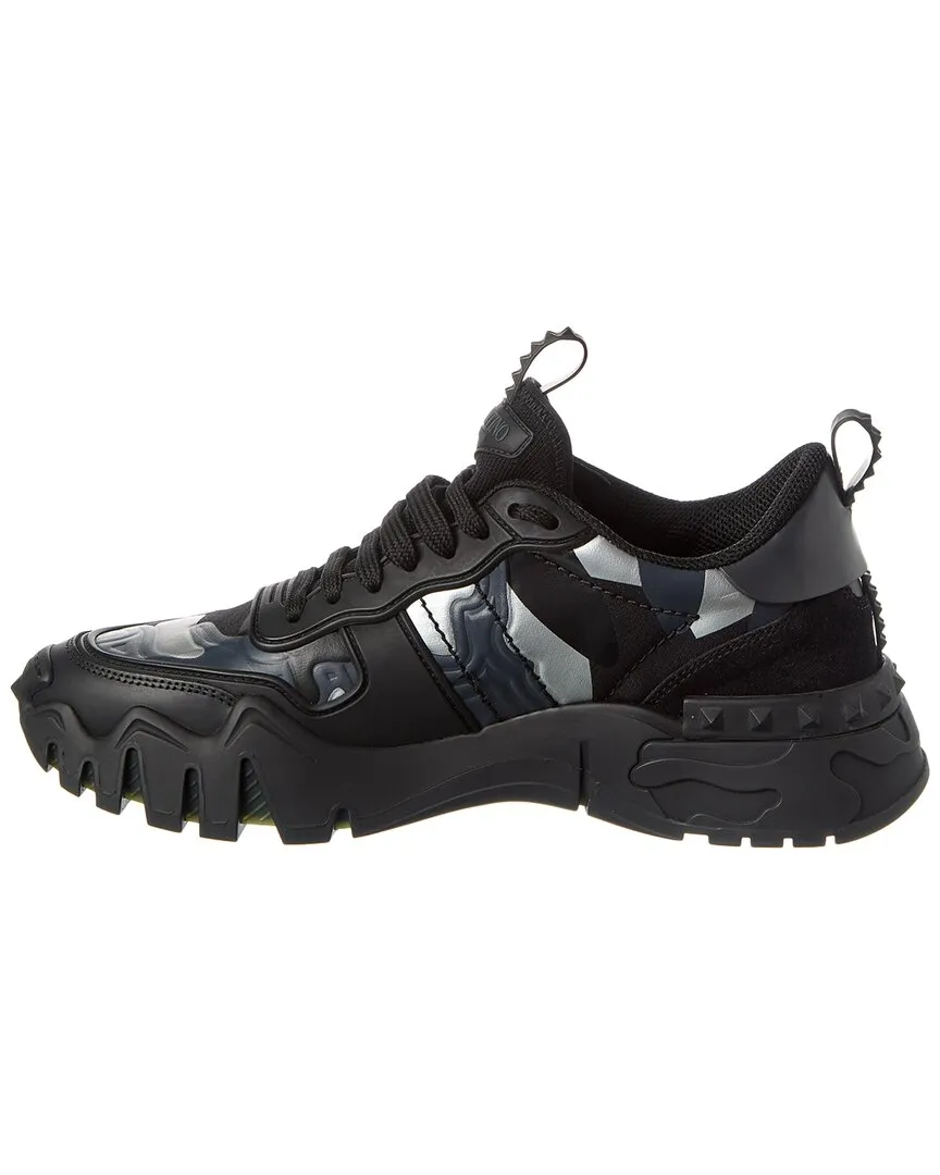 Valentino Camo Canvas & Leather Sneaker