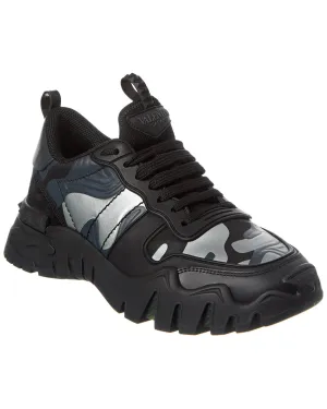 Valentino Camo Canvas & Leather Sneaker