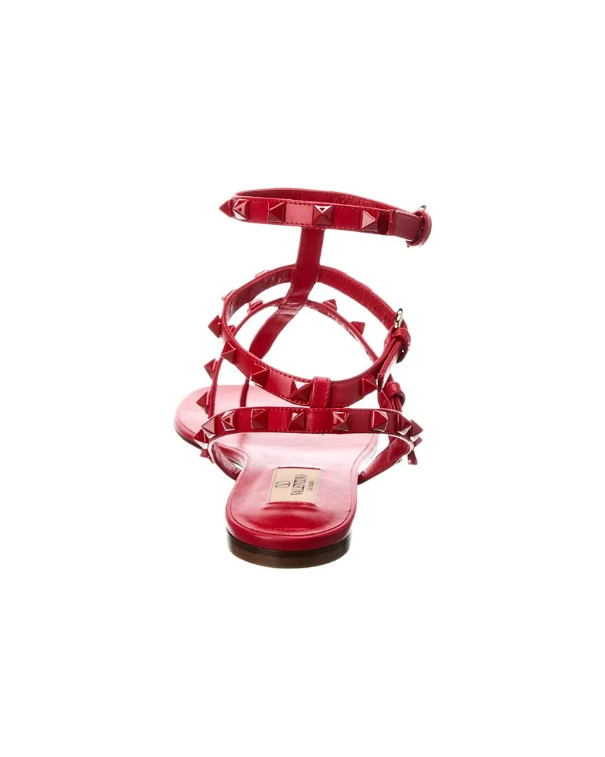 Valentino Rockstud Caged Leather Ankle Strap Sandal
