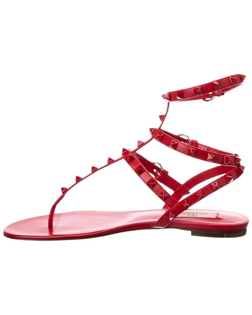 Valentino Rockstud Caged Leather Ankle Strap Sandal