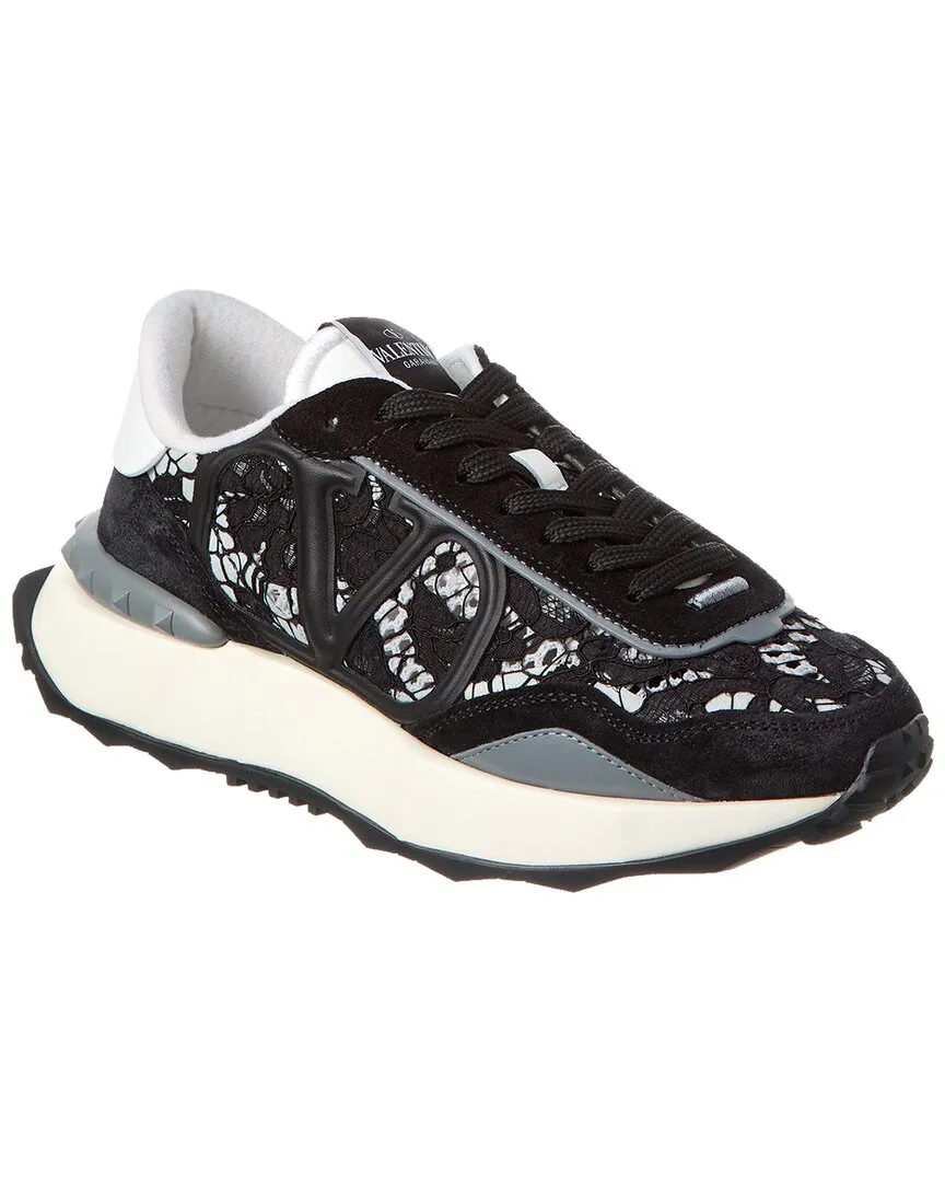 Valentino VLogo Signature Lace & Suede Sneaker