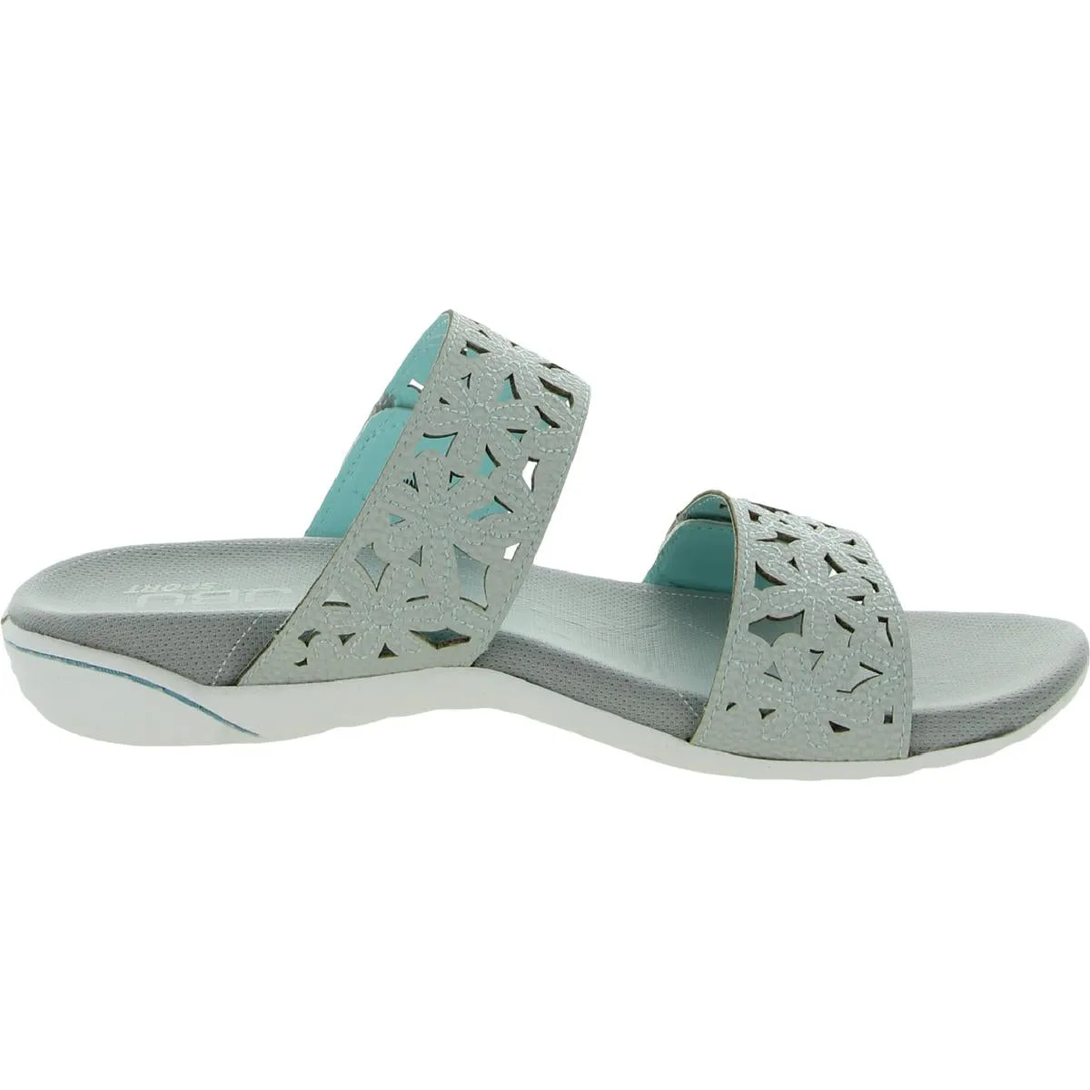 Wildflower Womens Faux Leather Slide On Slide Sandals