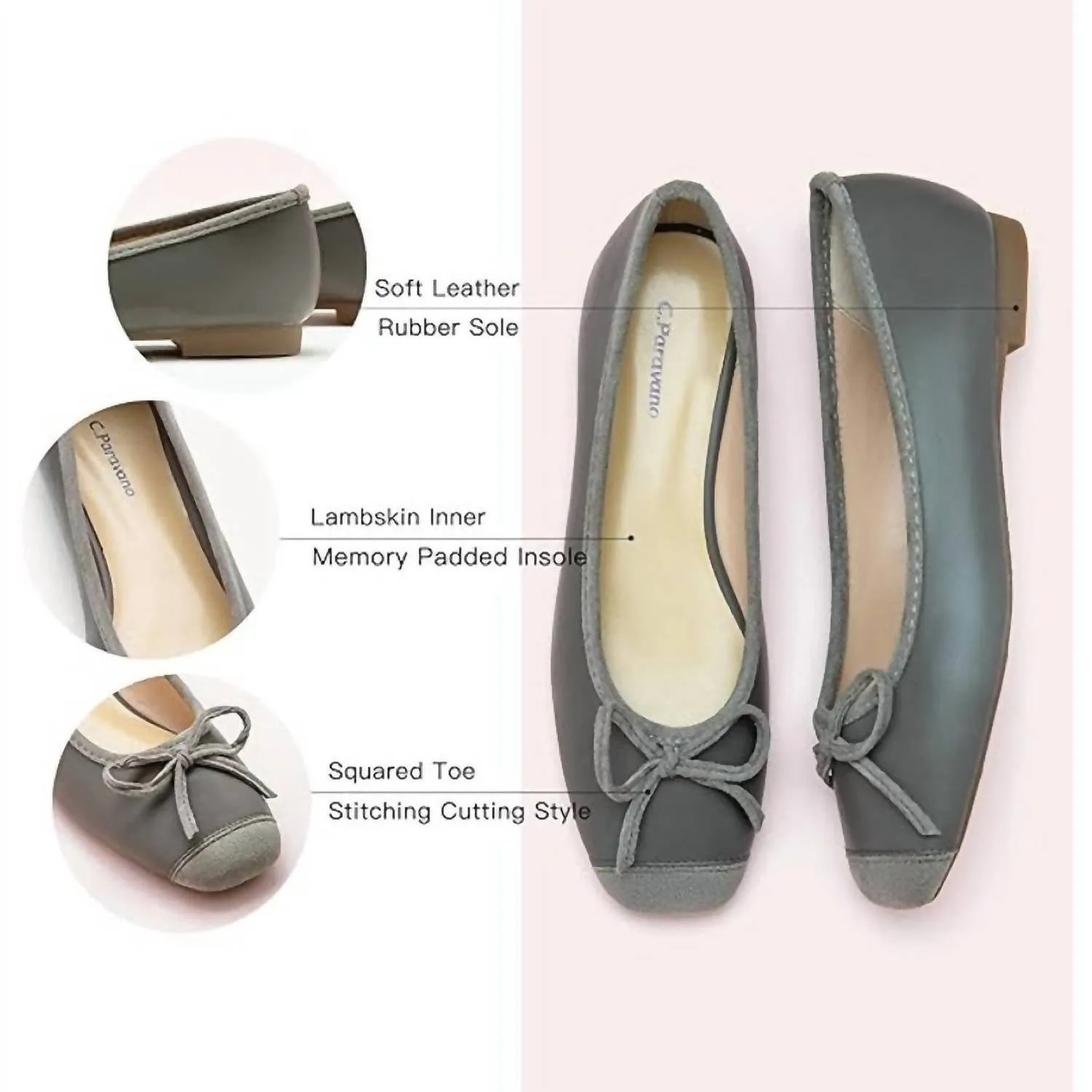 Women Nina Ballet Block Heel In Grey