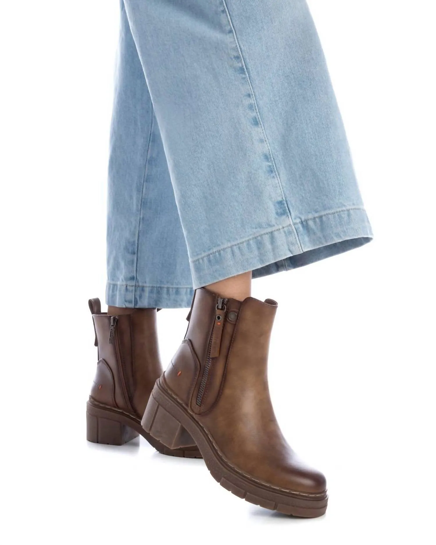 Women's Casual Booties In Light Brown
