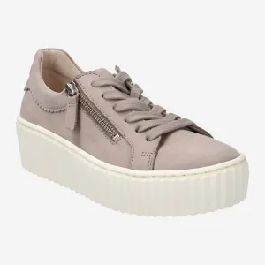 Women's Casual Sneaker In Cream Taupe Nubuk