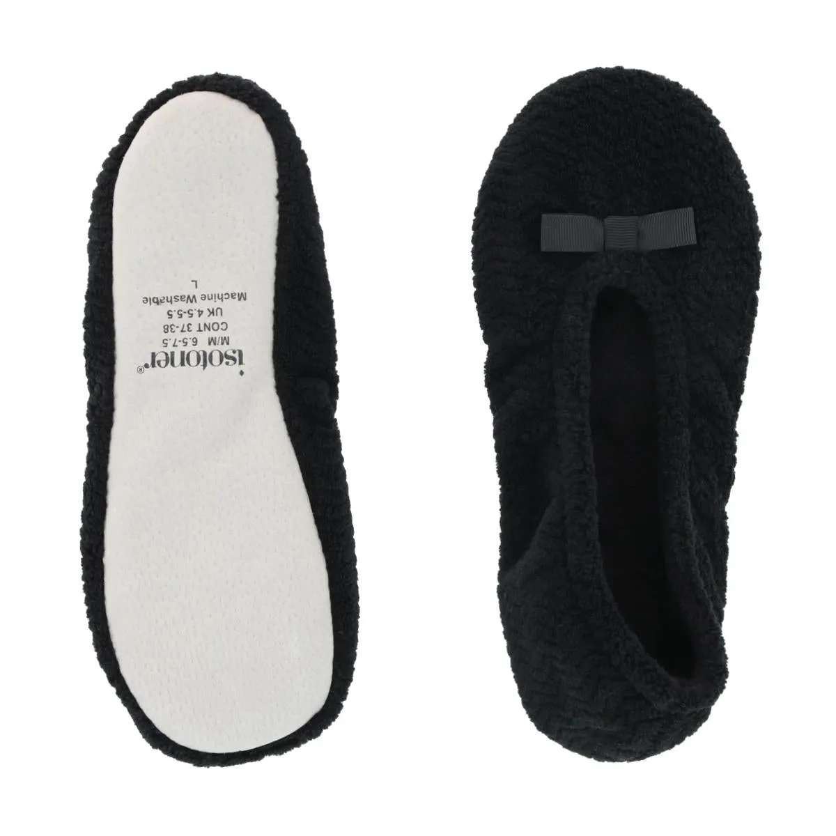 Women's Chevron Microterry Ballerina Slipper