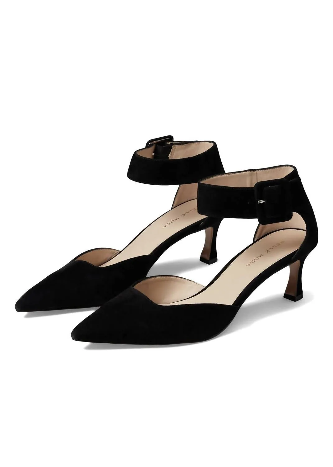 Women's Ciann Ankle Strap Pump In Black Suede