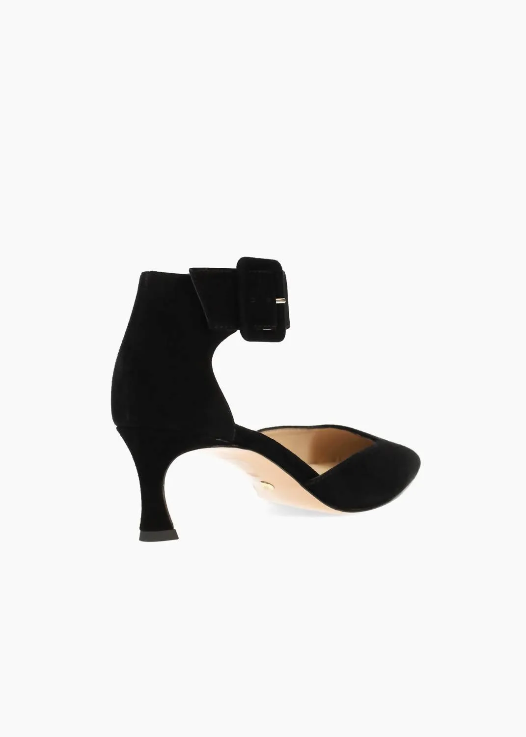 Women's Ciann Ankle Strap Pump In Black Suede