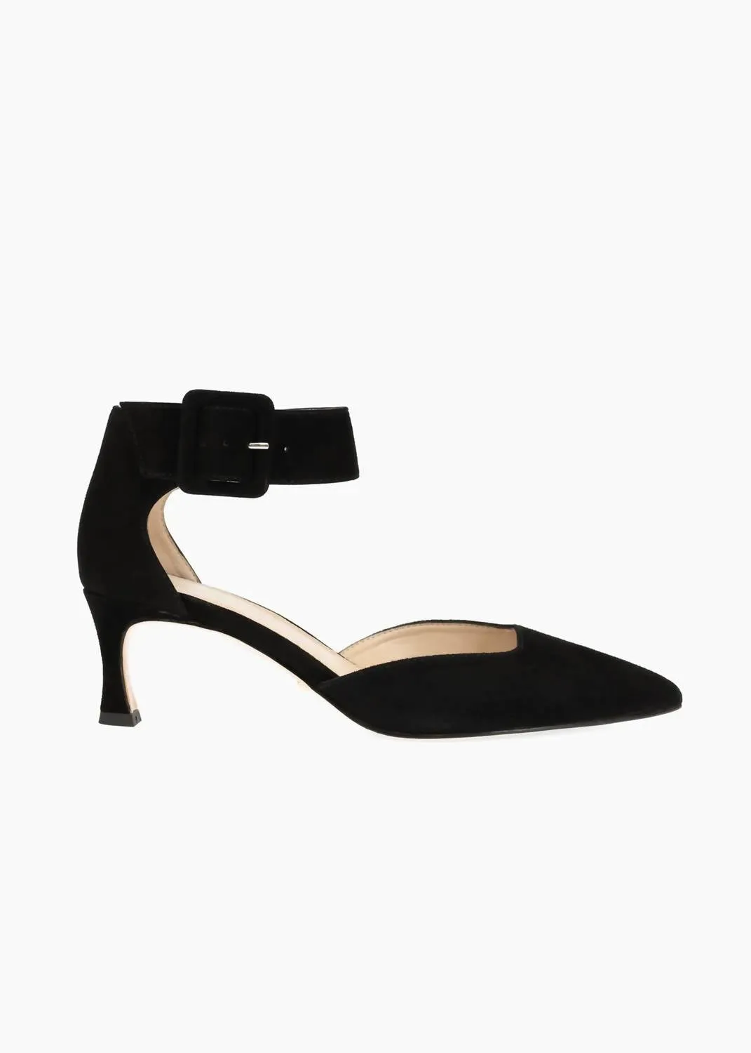Women's Ciann Ankle Strap Pump In Black Suede