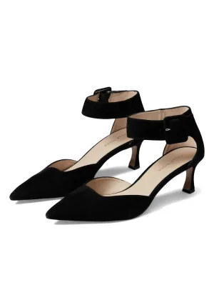 Women's Ciann Ankle Strap Pump In Black Suede