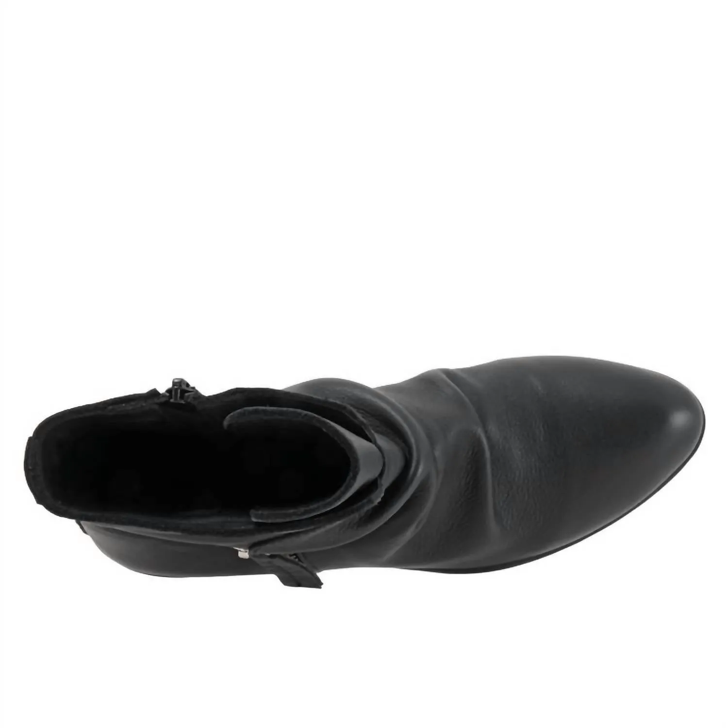 Women's Colbie Ruched Leather Boot In Black