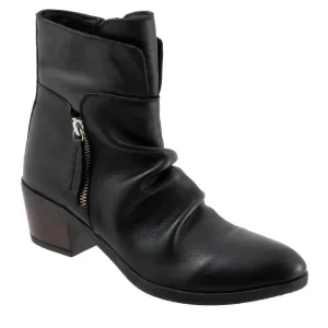 Women's Colbie Ruched Leather Boot In Black