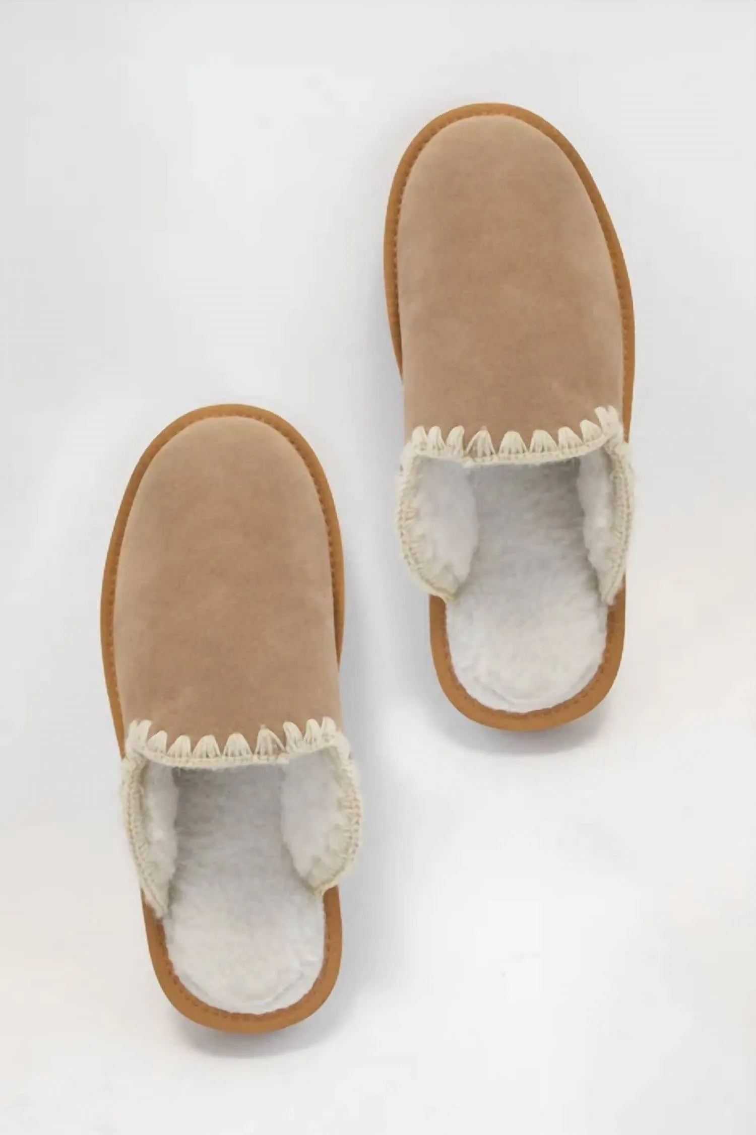 Women's Crochet Slippers In Beige