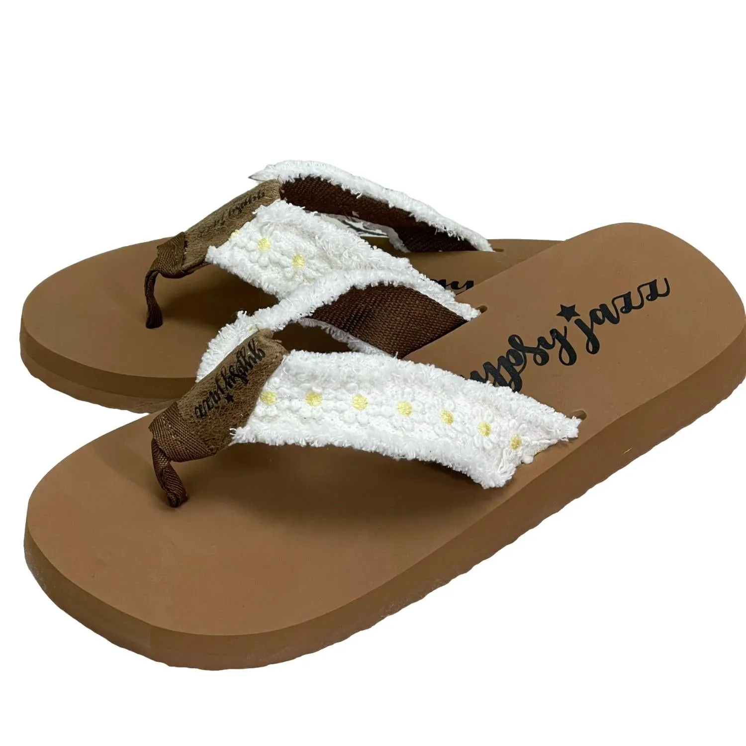 Women's Daisies Flip-Flop In White/black