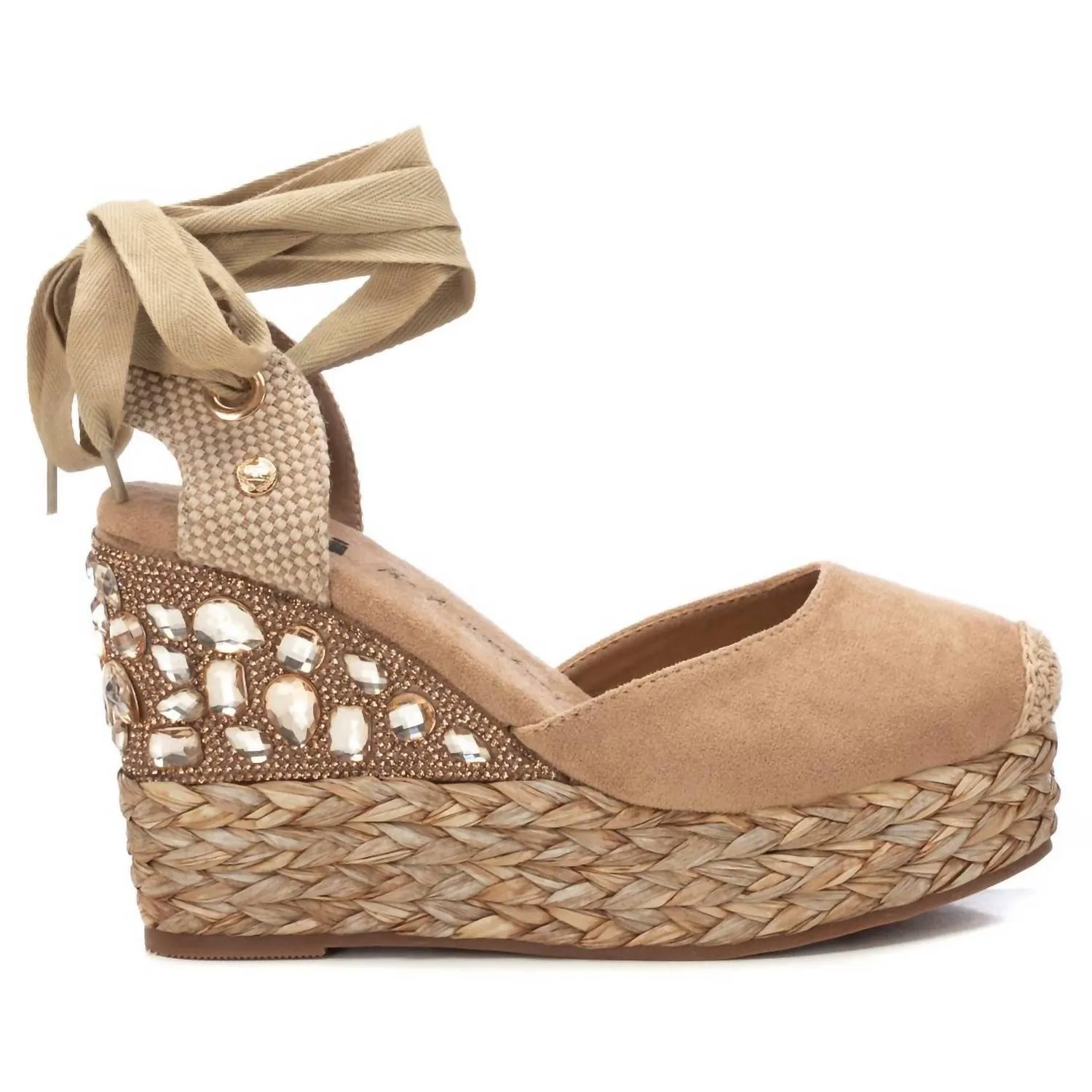 Women's Embellished Wedge Sandals In Beige
