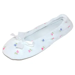 Women's Embroidered Terry Ballerina Slippers