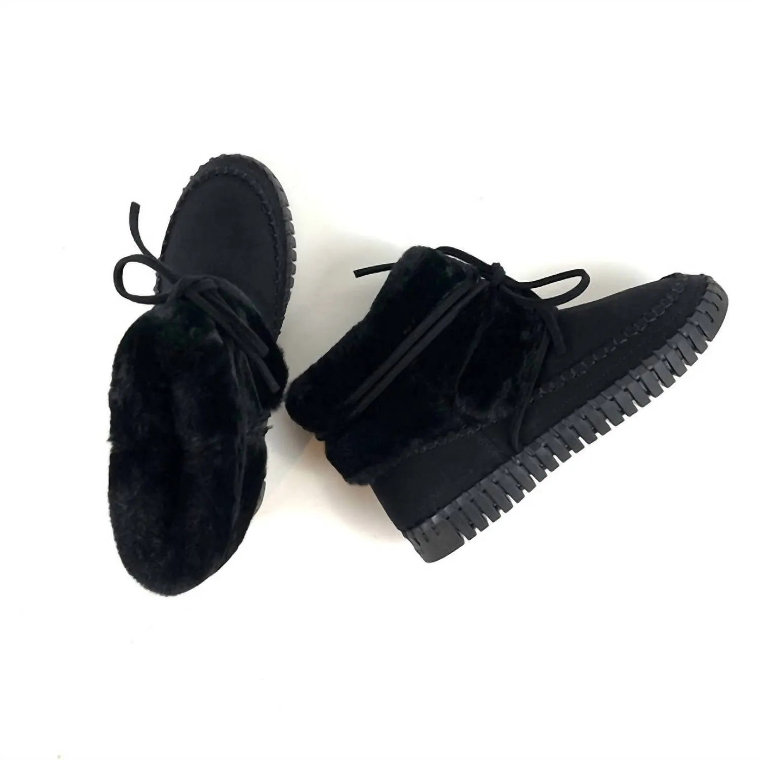 Women's Faux Fur Boots In Black