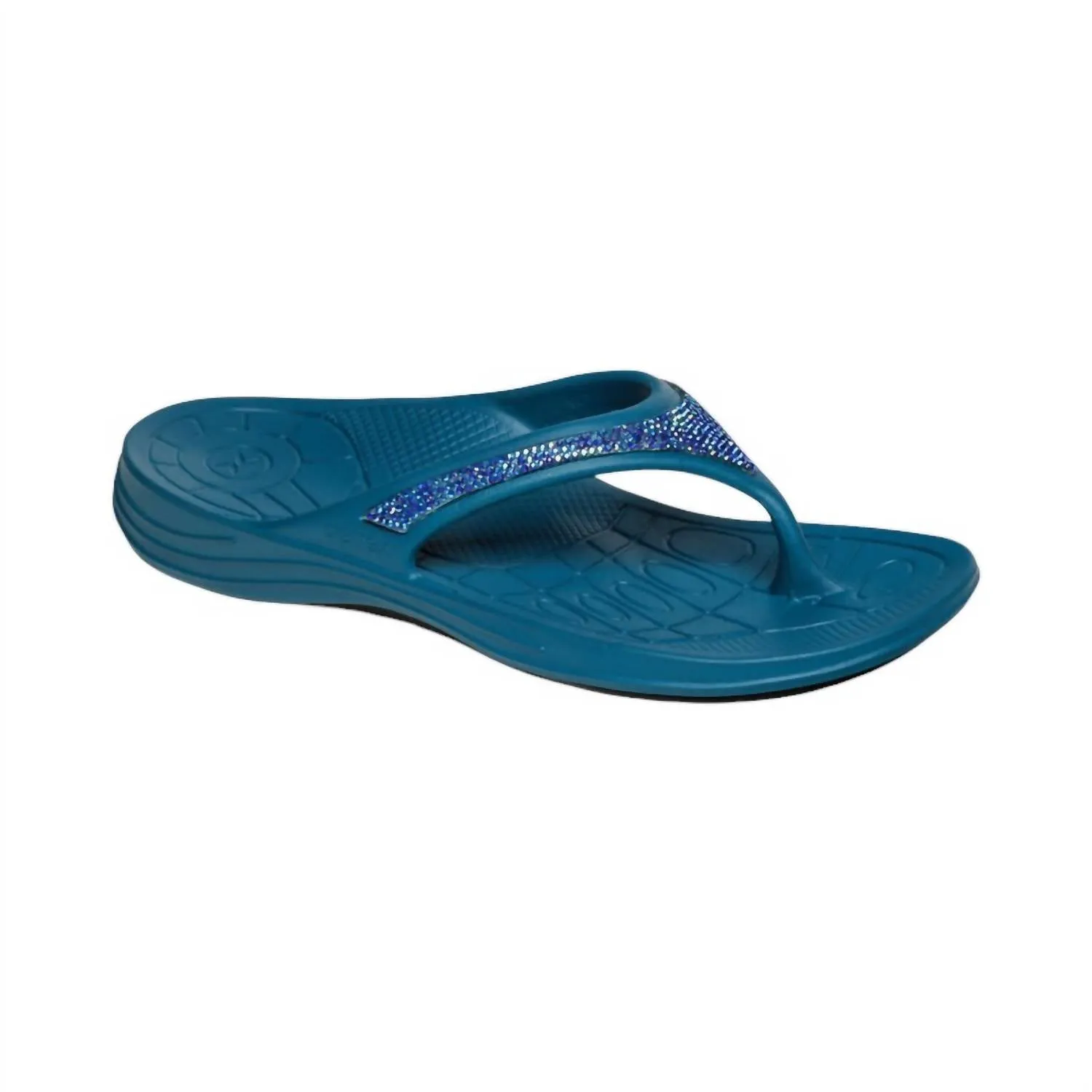 Women's Fiji Sparkle Slippers In Sea Blue